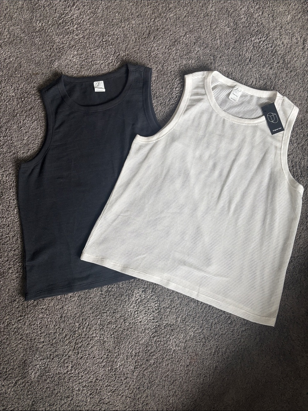 Original Use Men’s Mesh Tank Tops — Black & White Pair